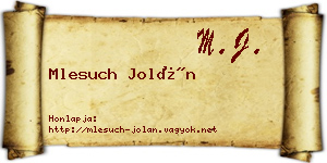 Mlesuch Jolán névjegykártya
